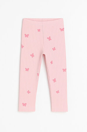 Kelebek Baskılı Kız Çocuk 2'li Tayt 20605-2