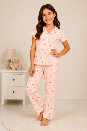 Desenli Kız Çocuk Pijama Takımı 9927