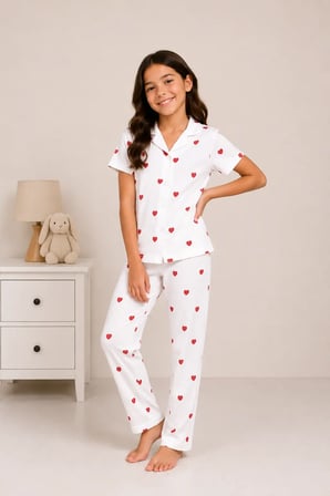 Desenli Kız Çocuk Pijama Takımı 9928