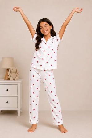 Desenli Kız Çocuk Pijama Takımı 9928