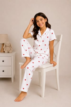Desenli Kız Çocuk Pijama Takımı 9928