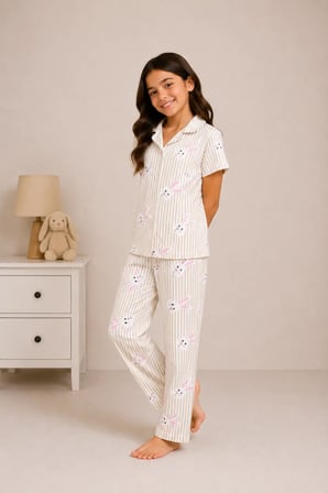 Desenli Kız Çocuk Pijama Takımı 9928