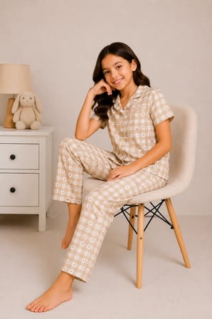 Desenli Kız Çocuk Pijama Takımı 9928
