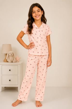 Desenli Kız Çocuk Pijama Takımı 9928
