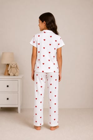 Desenli Kız Çocuk Pijama Takımı 9929