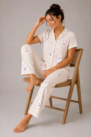 Desenli Kadın Pijama Takımı 9930