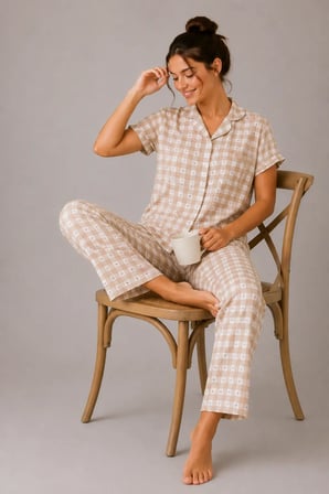 Desenli Kadın Pijama Takımı 9930