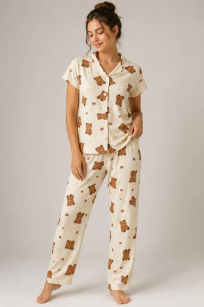 Desenli Kadın Pijama Takımı 9930