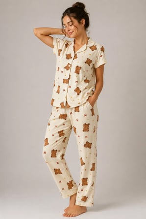Desenli Kadın Pijama Takımı 9930