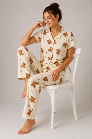 Desenli Kadın Pijama Takımı 9930