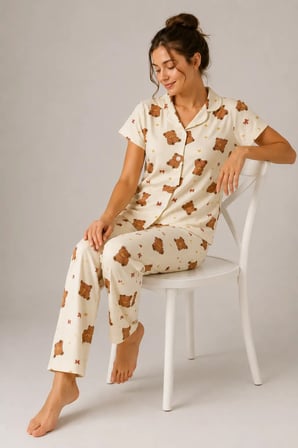 Desenli Kadın Pijama Takımı 9930