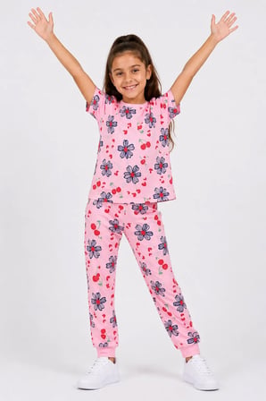 Desenli Kız Çocuk Pijama Takımı 91201