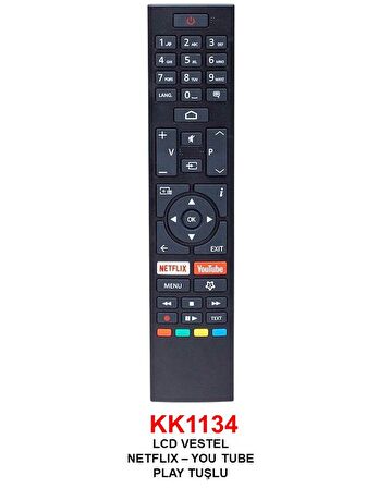 VESTEL RC 43157 NETFLIX-YOUTUBE PLAY TUŞLU LCD-LED TV KUMANDA