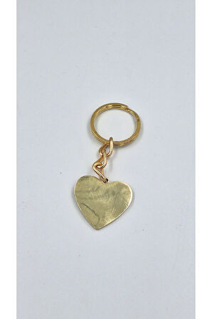 Pirinç Kalp Anahtarlık (İsim Yazılabilir )