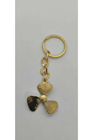 Pirinç 3 Kanatlı Pervane Anahtarlık