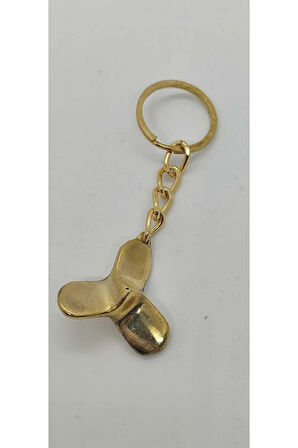 Pirinç 3 Kanatlı Pervane Anahtarlık Büyük