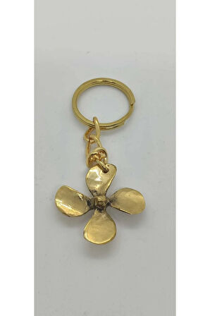 Pirinç 4 Kanatlı  Pervane Anahtarlık ( 3,5 cm)
