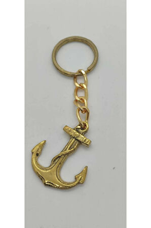 Pirinç Zincirli Çıpa Anahtarlık ( 4 cm )