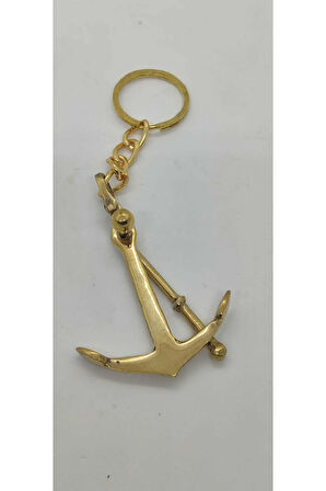 Pirinç Admiraltı Çıpa Anahtarlık ( 8 cm)