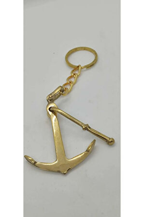 Pirinç Admiraltı Çıpa Anahtarlık ( 8 cm)