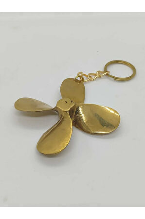 Pirinç  4 Kanatlı Pervane Anahtarlık (9cm)