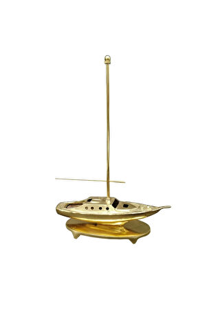 Pirinç Döküm Bayrak Gönderli Yelkenli Tekne