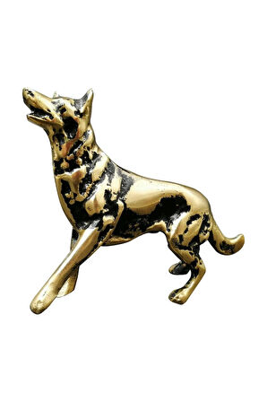 Pirinç Döküm Masa Süsü Biblo Kurt Köpeği