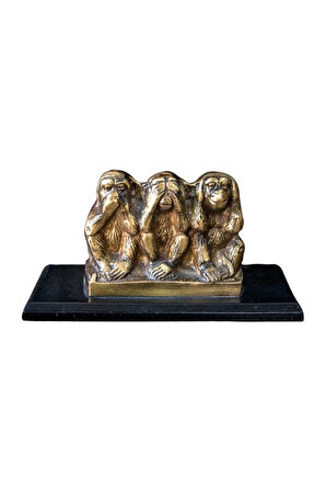 Pirinç Masa üstü Biblo Üç Maymun