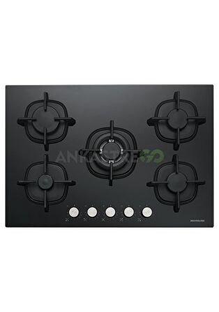Silverline CS5426B01 75 cm Wok Gözlü Siyah Cam Ankastre Ocak