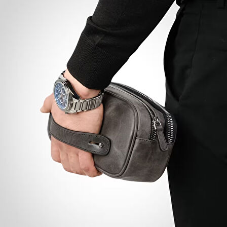 Hakiki Deri Unisex El Çantası – Fermuarlı, Parmak Askılı, Kişiye Özel | Naina 1134