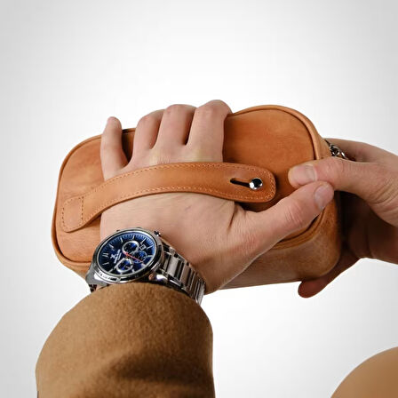 Hakiki Deri Unisex El Çantası – Fermuarlı, Parmak Askılı, Kişiye Özel | Naina 1134