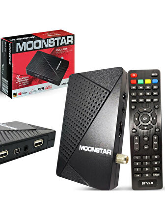 MOONSTAR MS-2000 UYDU ALICI MİNİ FULL HD Bluetooth Kumanda  YOUTUBE IPTV