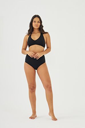 Starinci Toparlayıcı Bikini Takımı Siyah Yüksek Bel 