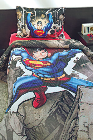 Özdilek Superman Stone Tek Kişilik Lisanslı Kapitone Çocuk Nevresim Takımı