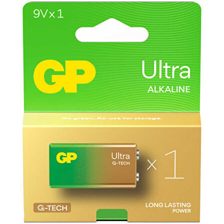 GP 1604AU-5TR1 ULTRA ALKALIN 9 VOLT TEKLİ PİL (6LF22/6LR61/6LP3146/MN1604)