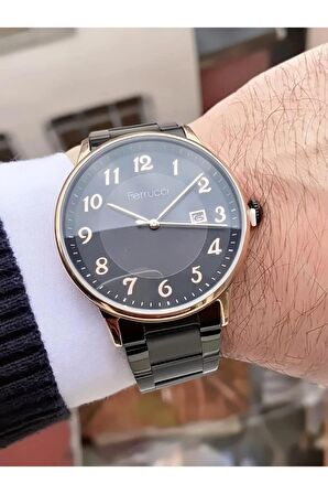 Ferrucci 1. Sınıf Çelik Klasik Rakamlı Model Yeni Sezon Orjinal Erkek Kol Saat+Bileklik