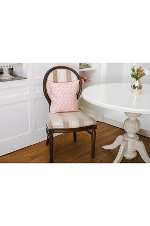 Melisa Damask Baskılı Duck Kumaş Kırmızı Kırlent 45X45 Cm 808
