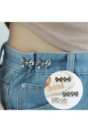 Gold Pantolon Beli Daraltma Aparatı, Broş, Kurdele Kemer, Fiyonk Kemer, Gold Fiyonk Daraltma Çıtçıtı