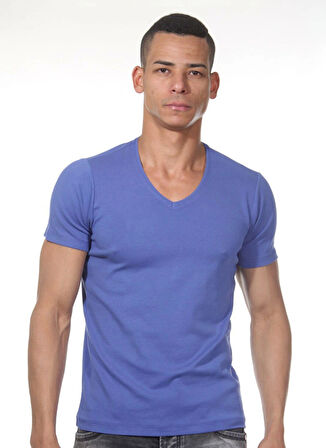 Darkzone V Yaka Düz Saks Erkek T-Shirt DZN8615