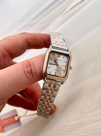 Ferrucci Milano Minimal Kare Kadran Çelik Kadın Kol Saati+Bileklik Hediyeli