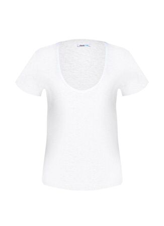 Darkzone Yuvarlak Yaka Düz Beyaz Erkek T-Shirt DZN8702