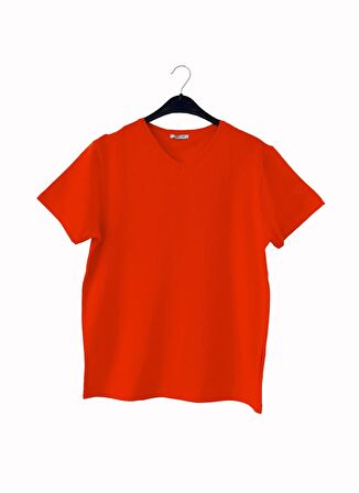 Darkzone V Yaka Düz Turuncu Erkek T-Shirt DZN8621