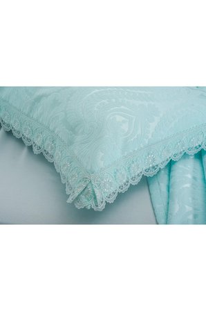 Tulip Polyester Pamuk Şönil Su Yeşili Yatak Örtüsü Çift Kiş. 3 Prç.  696