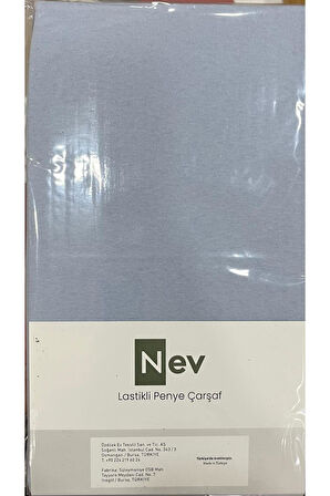 Özdilek NEV MARKA Lastikli Fitted Penye Çarşaf 100x200 + 30 Cm ( Yükseklik 30 Cm ) Mavi
