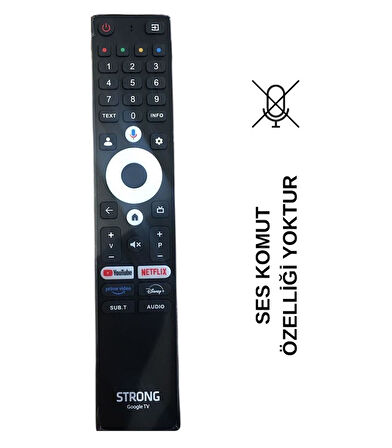 SES KOMUTSUZ STRONG - PROFİLO GOOGLE TV NETFLIX - YOUTUBE - PRIME VIDEO - DISNEY+ TUŞLU LCD-LED TV KUMANDA