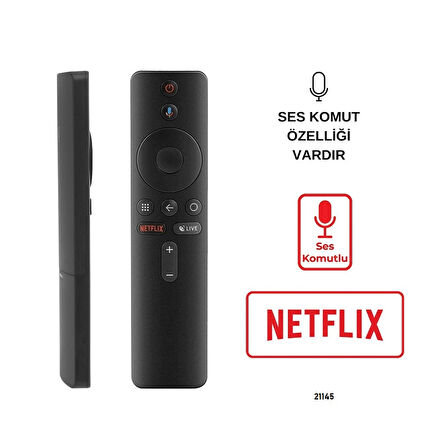 (SES KOMUTLU) XIAOMI MI BOX S NETFLIX TUŞLU 4K ANDROİD TV BOX KUMANDA HRM1790