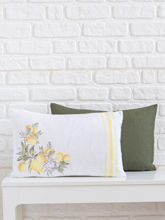 Limon Baskılı 35x55 Dikdörtgen Kırlent Kılıfı