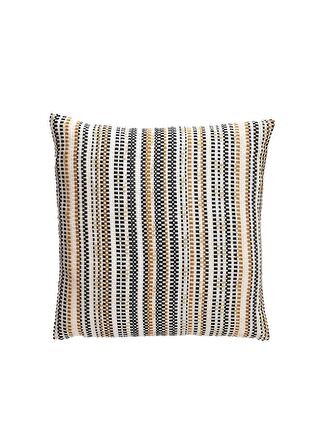 Hardal Siyah Beyaz Küçük Kareli Jakarlı Dokuma 45x45 cm Kare Kırlent Kılıfı