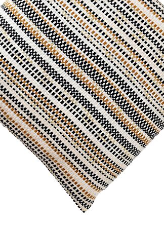 Hardal Siyah Beyaz Küçük Kareli Jakarlı Dokuma 45x45 cm Kare Kırlent Kılıfı