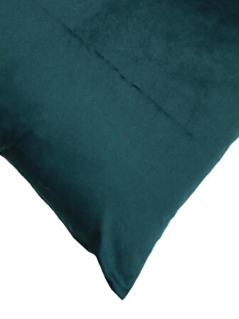 Koyu Yeşil Kadife Renkli Düz 43x43 Kare Kırlent Kılıfı